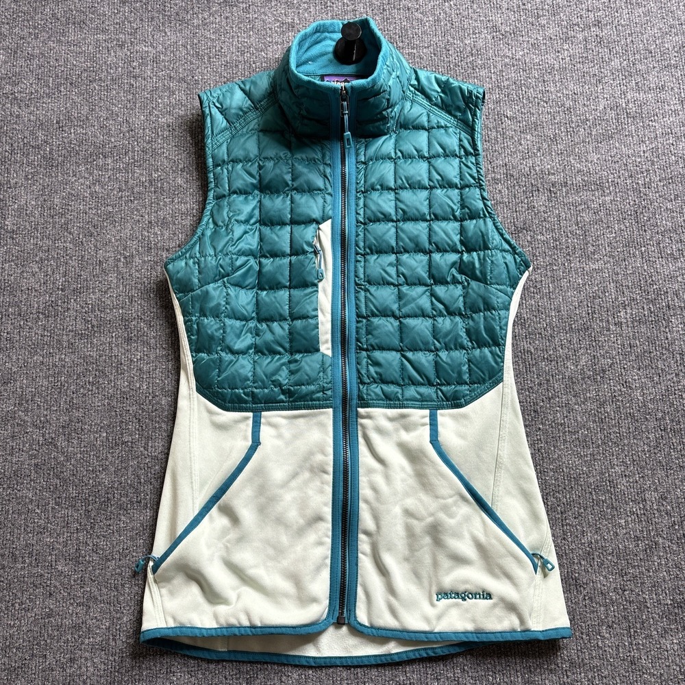 Patagonia Hybrid Down Vest Women's Extra Small Arctic Mint Teal‎